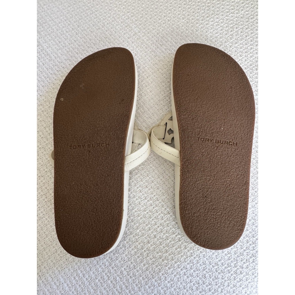 Tory Burch Women's Ivory Miller Cloud Leather Sandal Size 7 Ret $150 READ BELOW - Picture 3 of 4